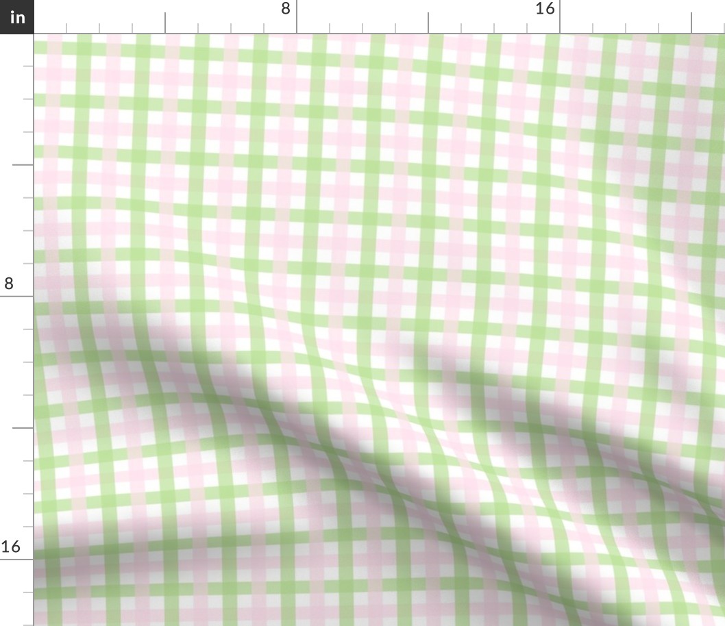 Coquette Preppy Gingham with Country Cottage Vibe in Pink and Green