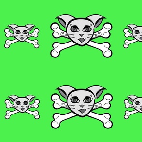 Bangles the Cat Pirate Crossbones [green]