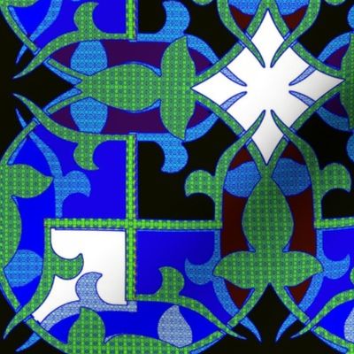 Blue and White Islamic Circle Tile   