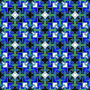 Blue and White Islamic Circle Tile Small  