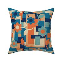 Retro Floral Midcentury Modern Geometric Texture 