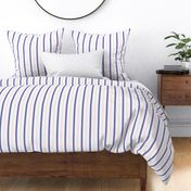 Light Pink and Navy Blue Ticking Stripes Vertical
