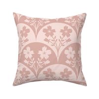 245 - large scale hand drawn floral painterly clamshell scallop, four duvet covers, curtains, wallpaper, bedsheets and table linen in soft neutral nude blush pink