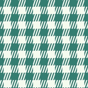 [L] Retro Preppy Sportswear Checkered - Vintage Green P240381 