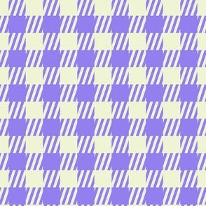 [L] Retro Preppy Sportswear Checkered - Purple Cream P2403813