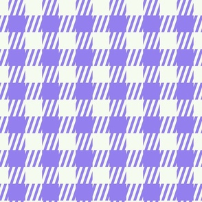 [L] Retro Preppy Sportswear Checkered - White Violet P2403814