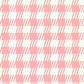 [L] Retro Preppy Sportswear Checkered - Cute Pink White P2403816