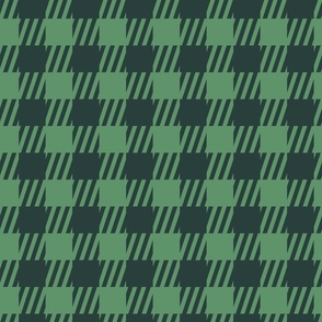 [L] Retro Preppy Sportswear Checkered - Vintage Dark Green P2403817