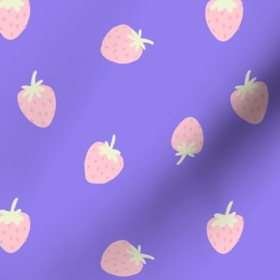 [L] Summer Cute Strawberries - Pink and Periwinkle P240393