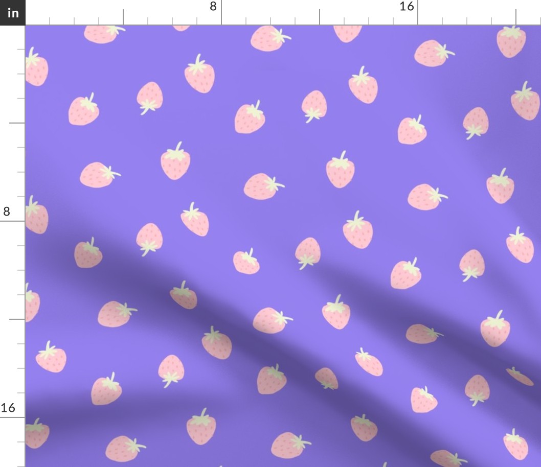[L] Summer Cute Strawberries - Pink and Periwinkle P240393