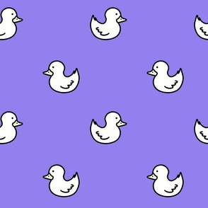 [L] Silly Retro Rubber Ducks - White Purple P240401