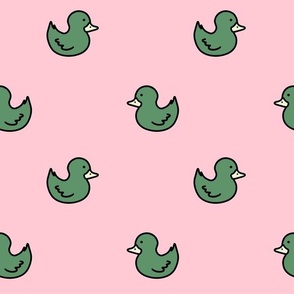 [L] Silly Retro Rubber Ducks -Pink Green P240402
