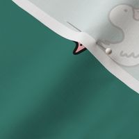 [L] Silly Retro Rubber Ducks - Vintage White Green P240403