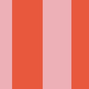 Medium  - red and pink circus stripe. Large two tone simple striped red and pink wallpaper