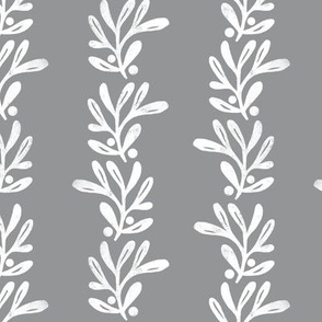 (small) rustic texture blockprint mistletoe ultimate gray white