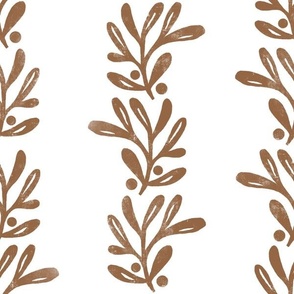 rustic texture blockprint mistletoe antiquarian brown