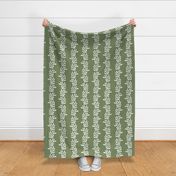 rustic texture blockprint mistletoe sage green white