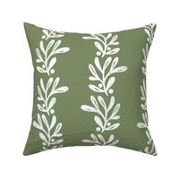 rustic texture blockprint mistletoe sage green white