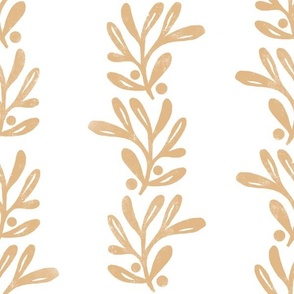 rustic texture blockprint mistletoe gold and white 