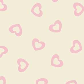 XL-Dusty Pink Cutout Hearts on cream