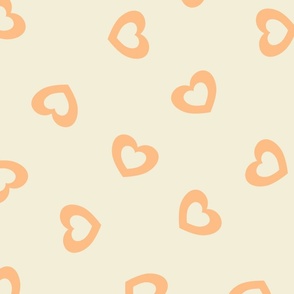 XL-Orange Cutout Hearts on cream