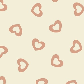 XL-Terracotta Cutout Hearts on cream