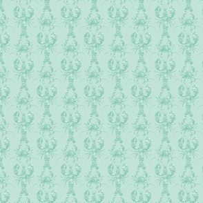 Textured lobsters and crabs on light green | small