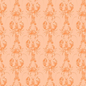 Light orange lobsters and crabs on soft peach | medium