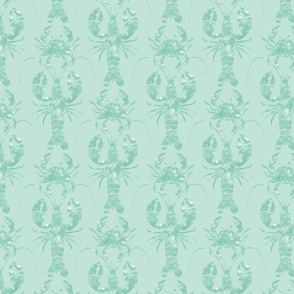 Textured lobsters and crabs on light green | medium