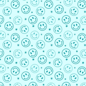 Smile Face-turquoise, Happy Face, Retro Smile, Smiley, Smile Face