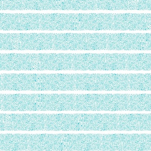 (LARGE) Turquoise Horizontal Stripes of Dots Pointillism Style on White Background