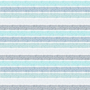 (SMALL) Electric Blue, Navy, Teal, Muted Cerulean and Turquoise Horizontal Stripes of Dots Pointillism Style on White Background