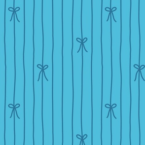 Lines and Bows in Teal - Medium