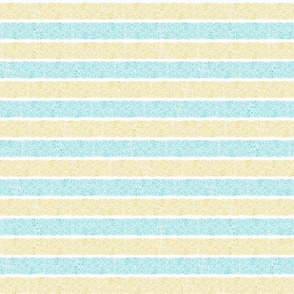 (SMALL) Intense Yellow and Turquoise Horizontal Stripes of Dots Pointillism Style on White Background