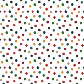 Multi Color Dots, Darks on White - Small  