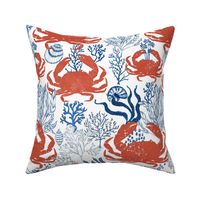 Coastal Crab - red, white and blue