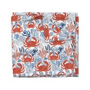 Coastal Crab - red, white and blue