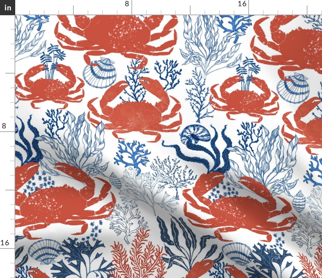 Coastal Crab - red, white and blue