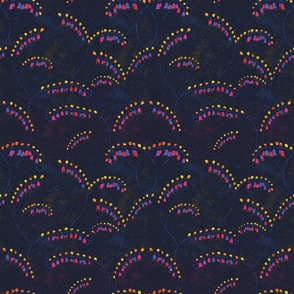 Hanging Flowers Navy Background