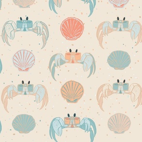 Ghost Crabs Block Print