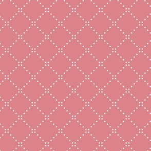 8x8 QUILT STITCH - ROSE PINK - Medium Scale - Diamond Quilting - Pink Patchwork