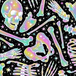  Starlit Scattered Skeleton Bones - Neon - 2X