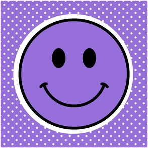 18x18 Happy Face Project Panel for Pillows Cut and Sew Crafts Purple
