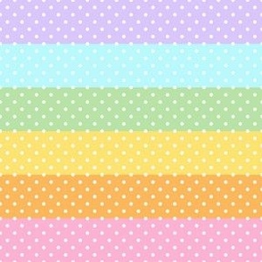Smaller Pastel Happy Face Rainbow Horizontal Stripes and Polkadots Coordinate