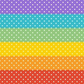 Smaller Colorful Happy Face Rainbow Horizontal Stripes and Polkadots Coordinate