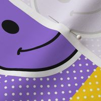 Colorful Rainbow Happy Faces 6x6 Patchwork Panels for Peel and Stick Wallpaper Swatch Stickers Patches Cheater Quilts Small Crafts