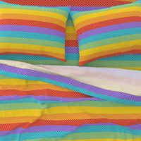 Bigger Colorful Happy Face Rainbow Horizontal Stripes and Polkadots Coordinate