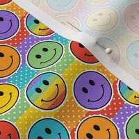 Small Colorful Happy Face Rainbow Stickers