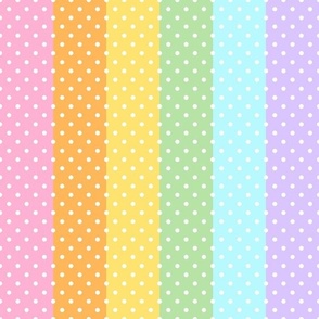 Bigger Pastel Happy Face Rainbow Vertical Stripes and Polkadots Coordinate