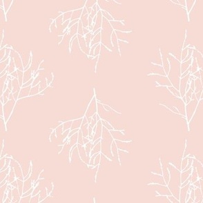 Jumbo Botanical Branch Silhouette Stripes - rose pink